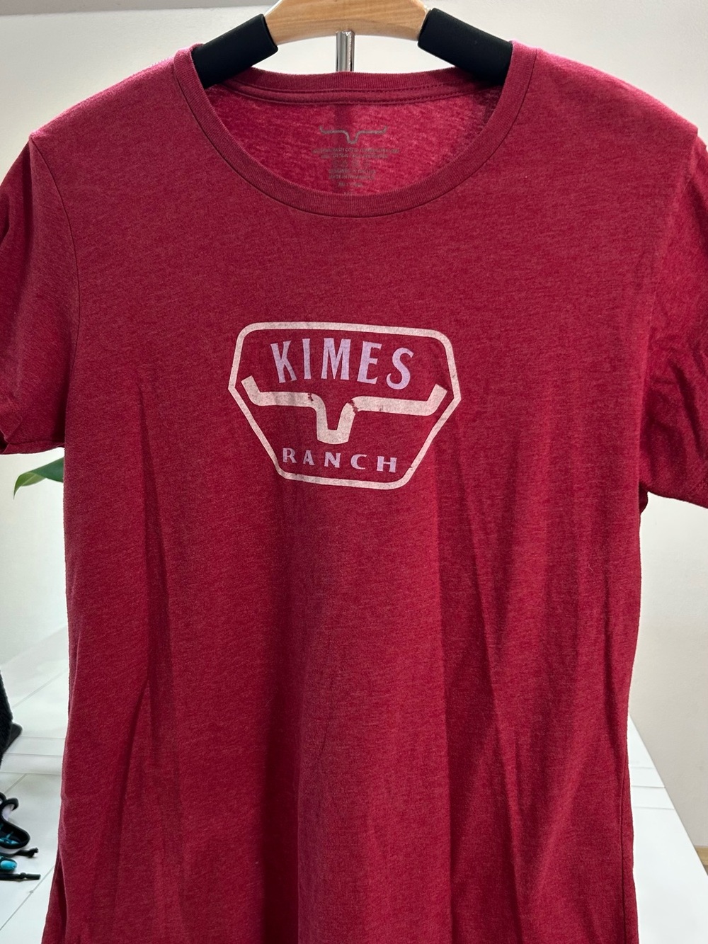 Kimes Ranch Heathered Red Logo Tag Tee